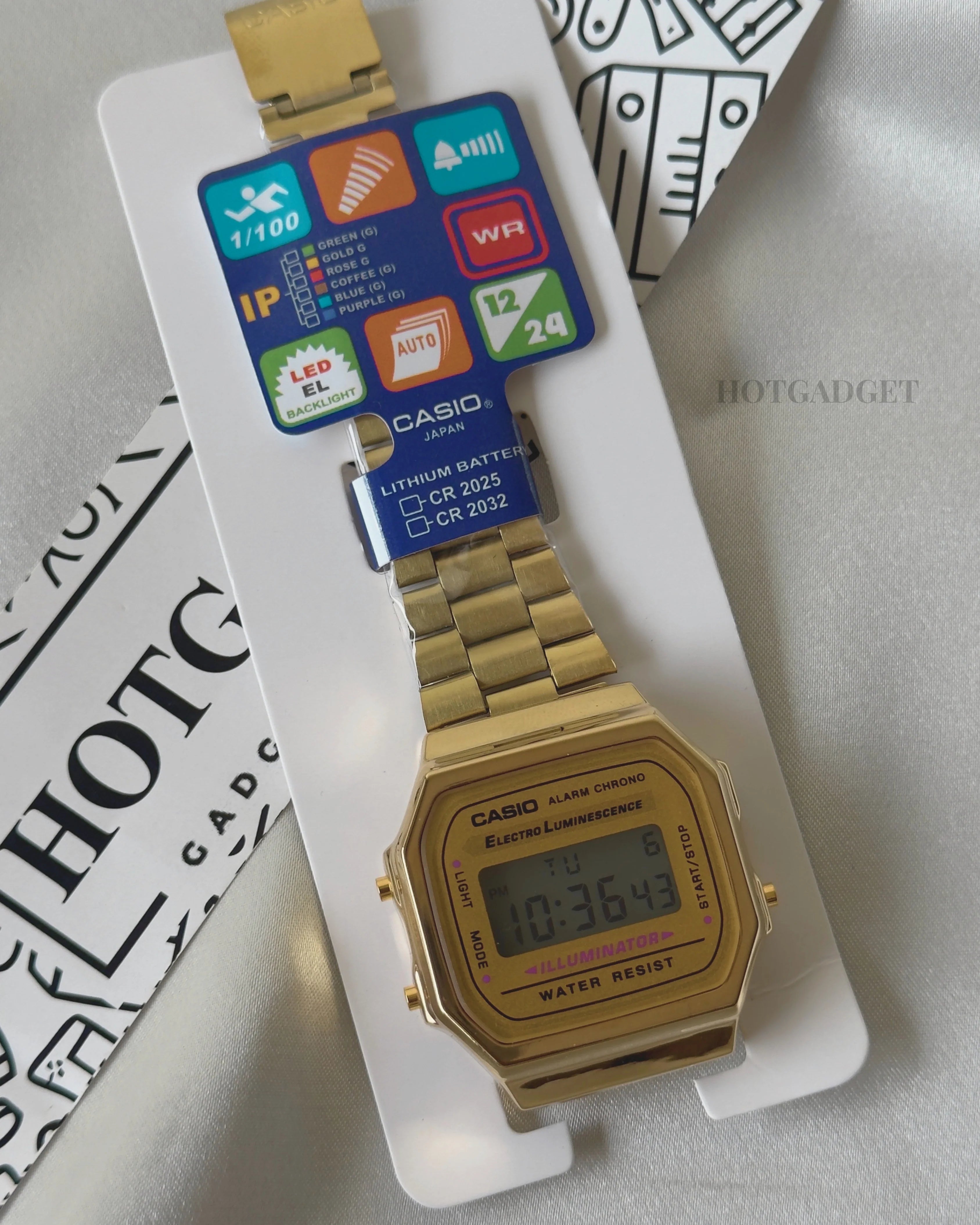 Vintage A168 Unisex (Digital Watch) Gold