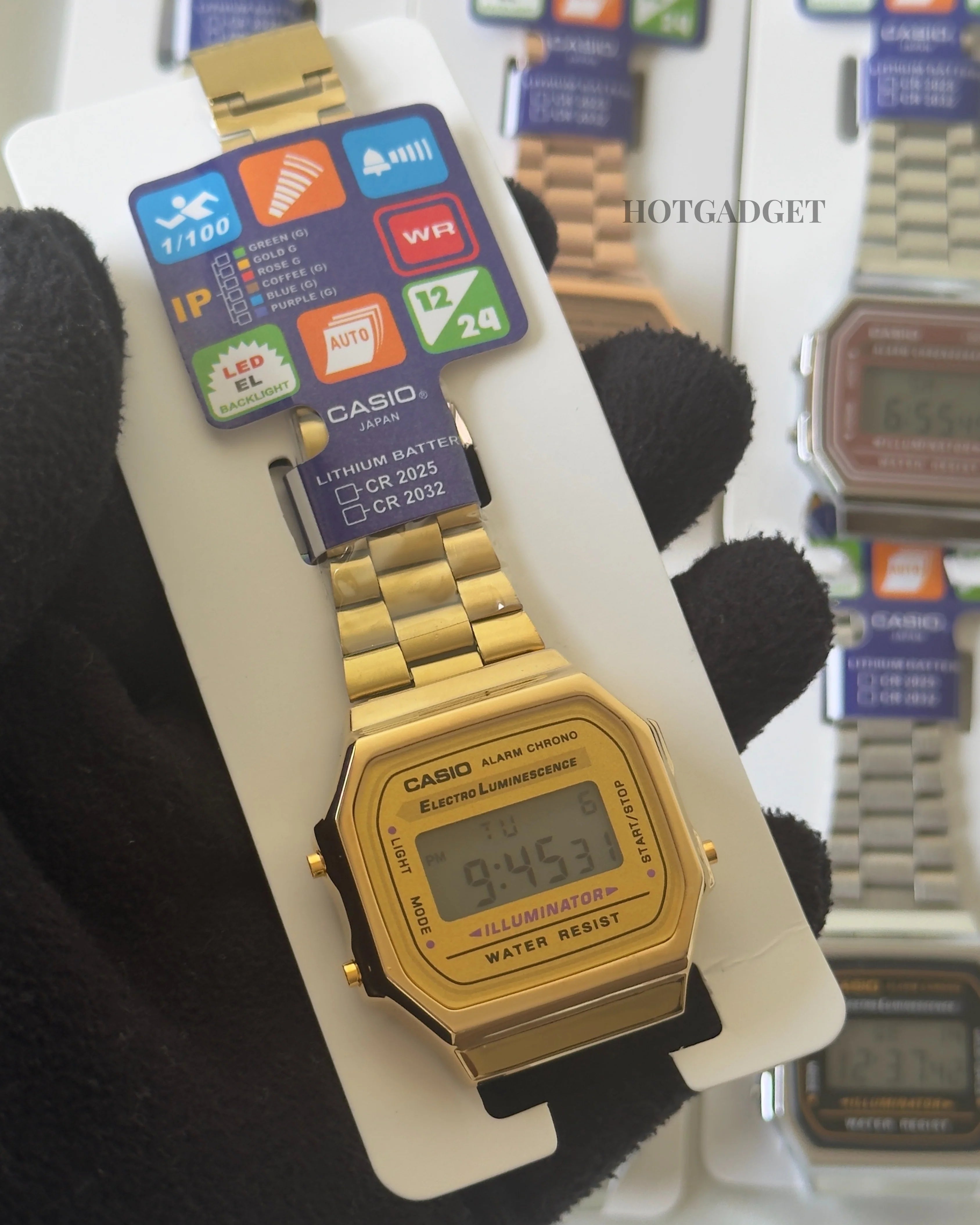 Vintage A168 Unisex (Digital Watch) Gold